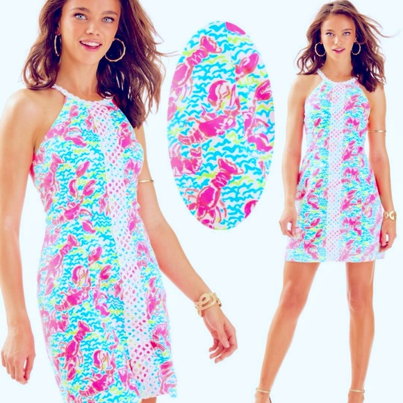Lilly Pulitzer Resort Pop Up Color Lobstah Roll Shift Dress Size 4 - Picture 1 of 14